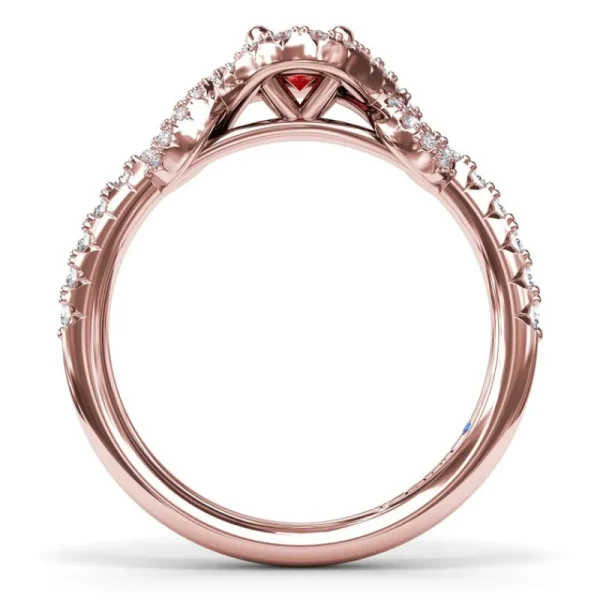Clearance Fana Love Knot Ruby and Diamond Ring