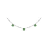 Fashion Fana Magnolia Milgrain Emerald Necklace