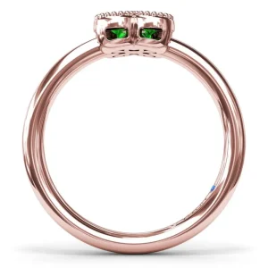New Fana Magnolia Milgrain Emerald Ring