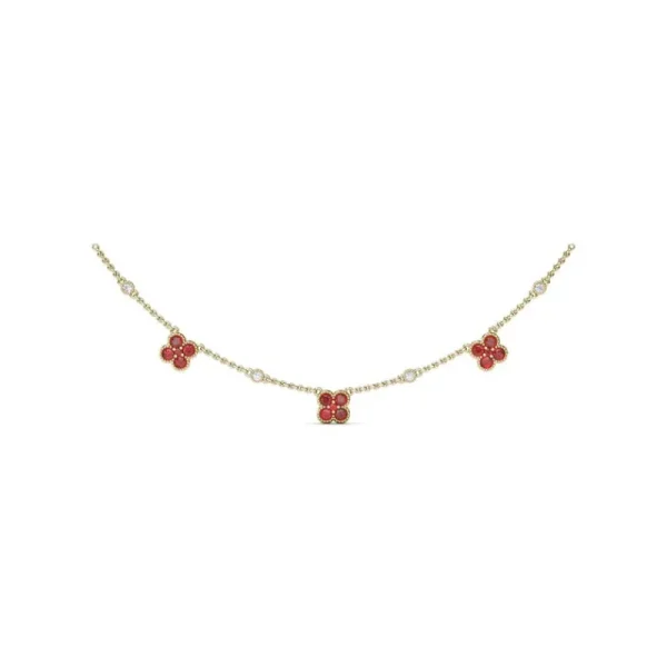 Online Fana Magnolia Milgrain Ruby Necklace