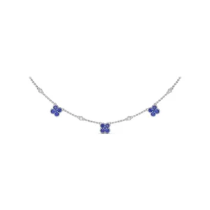 Clearance Fana Magnolia Milgrain Sapphire Necklace