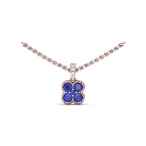 Hot Fana Magnolia Milgrain Sapphire Pendant