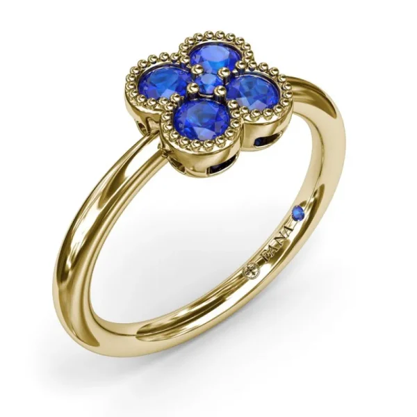 Best Fana Magnolia Milgrain Sapphire Ring