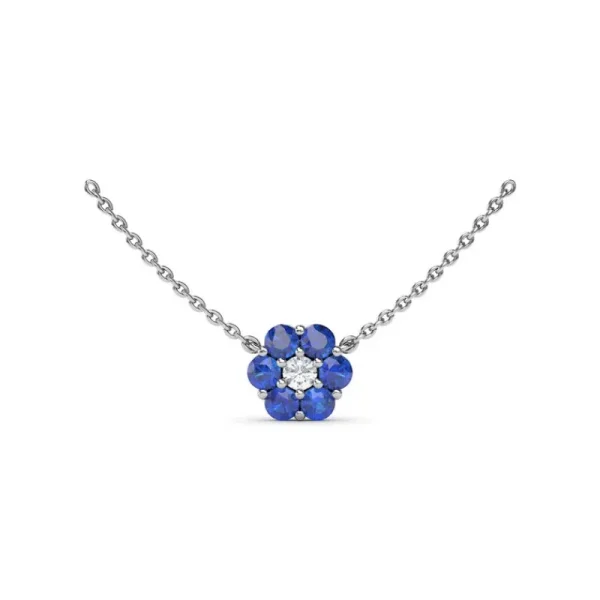 Outlet Fana Magnolia Sapphire and Diamond Necklace