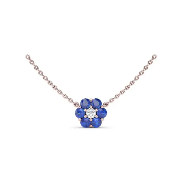 Outlet Fana Magnolia Sapphire and Diamond Necklace