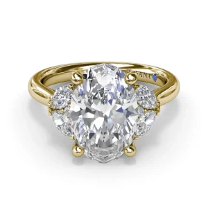 Outlet Fana Marquise and Round Side-Stone Engagement Ring
