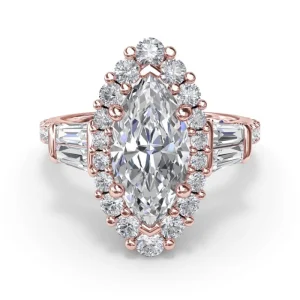 Outlet Fana Marquise Baguette Diamond Engagement Ring