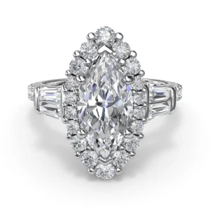 Outlet Fana Marquise Baguette Diamond Engagement Ring