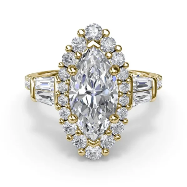 Outlet Fana Marquise Baguette Diamond Engagement Ring