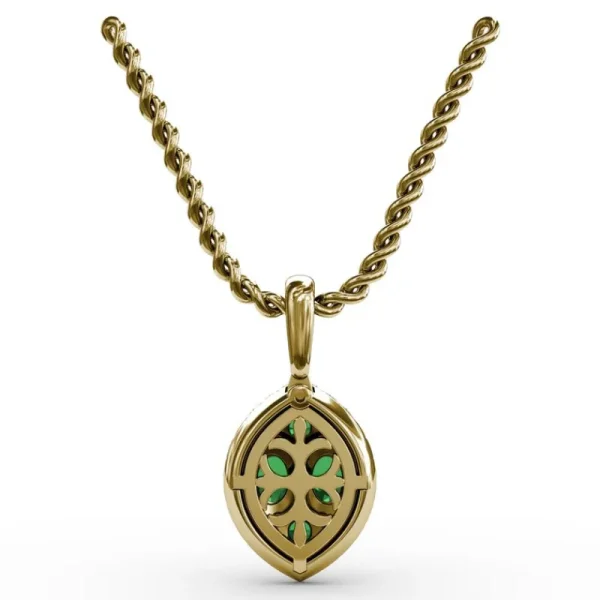 Best Fana Marquise Emerald and Diamond Pendant