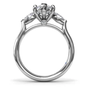Hot Fana Marquise Three-Stone Diamond Engagement Ring