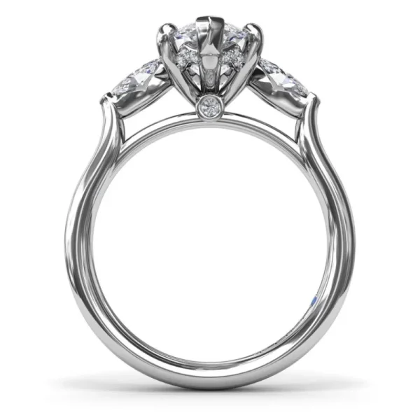 Hot Fana Marquise Three-Stone Diamond Engagement Ring