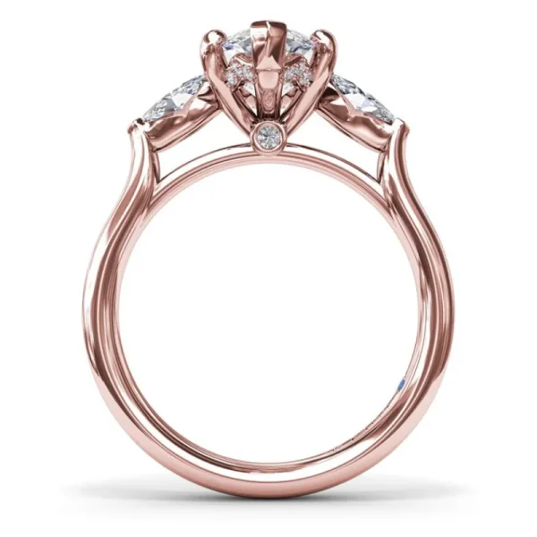 Hot Fana Marquise Three-Stone Diamond Engagement Ring