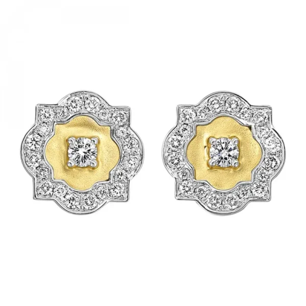 Outlet Kelley Collection Medallion Diamond Stud Earrings