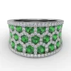 Clearance Fana Motif Emerald and Diamond Ring
