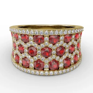Best Fana Motif Ruby and Diamond Ring
