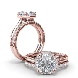 Discount Fana Octagon Halo Diamond Engagement Ring
