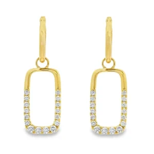 Clearance Kelley Collection Open Rectangle Diamond Earrings