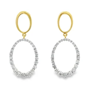 Best Kelley Collection Oval Diamond Dangle Earrings