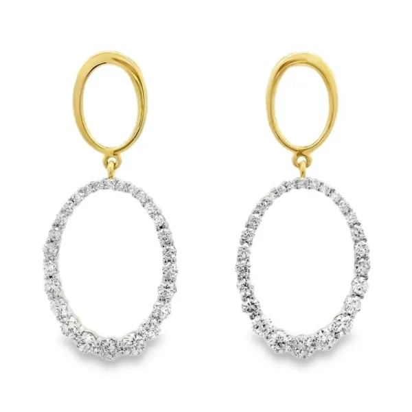 Best Kelley Collection Oval Diamond Dangle Earrings