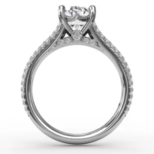 Online Fana Oval Diamond Solitaire Engagement Ring With Triple-Row Tapered Diamond Band