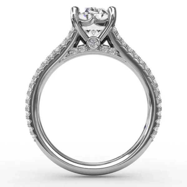 Online Fana Oval Diamond Solitaire Engagement Ring With Triple-Row Tapered Diamond Band