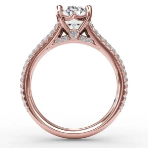 Online Fana Oval Diamond Solitaire Engagement Ring With Triple-Row Tapered Diamond Band