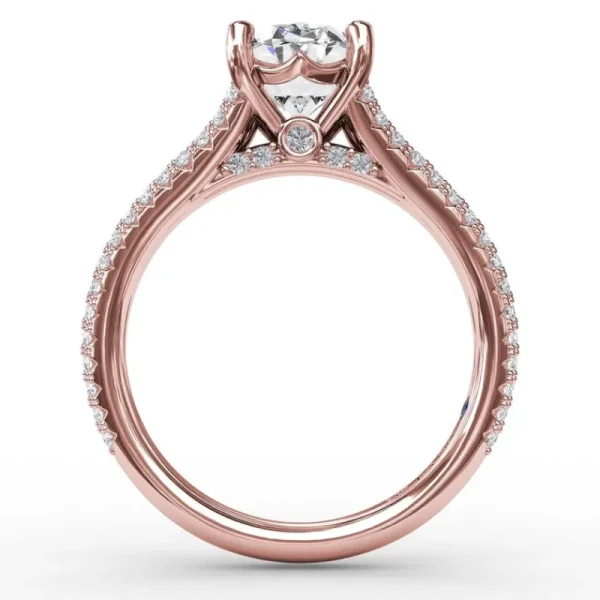 Online Fana Oval Diamond Solitaire Engagement Ring With Triple-Row Tapered Diamond Band