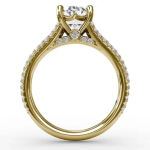 Online Fana Oval Diamond Solitaire Engagement Ring With Triple-Row Tapered Diamond Band
