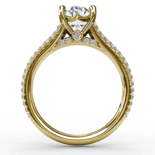 Online Fana Oval Diamond Solitaire Engagement Ring With Triple-Row Tapered Diamond Band