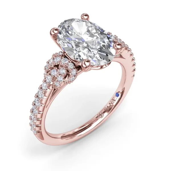 Clearance Fana Oval Love Knot Diamond Engagement Ring
