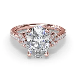 Clearance Fana Oval Love Knot Diamond Engagement Ring
