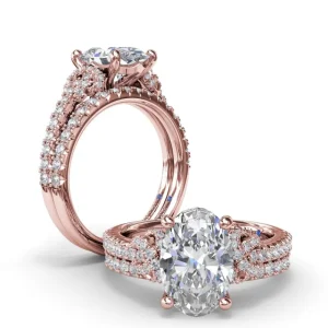 Clearance Fana Oval Love Knot Diamond Engagement Ring