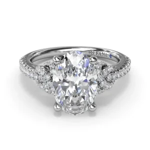 Clearance Fana Oval Love Knot Diamond Engagement Ring