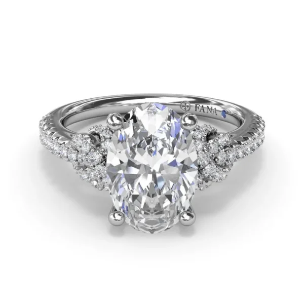 Clearance Fana Oval Love Knot Diamond Engagement Ring