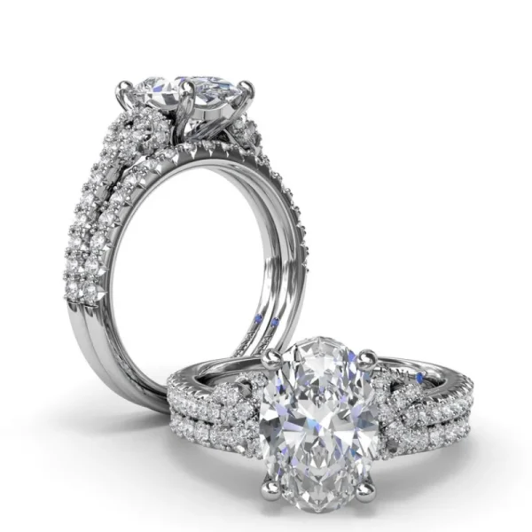 Clearance Fana Oval Love Knot Diamond Engagement Ring