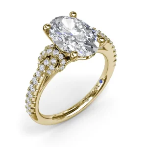 Clearance Fana Oval Love Knot Diamond Engagement Ring