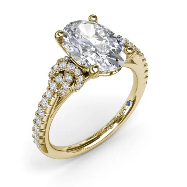 Clearance Fana Oval Love Knot Diamond Engagement Ring
