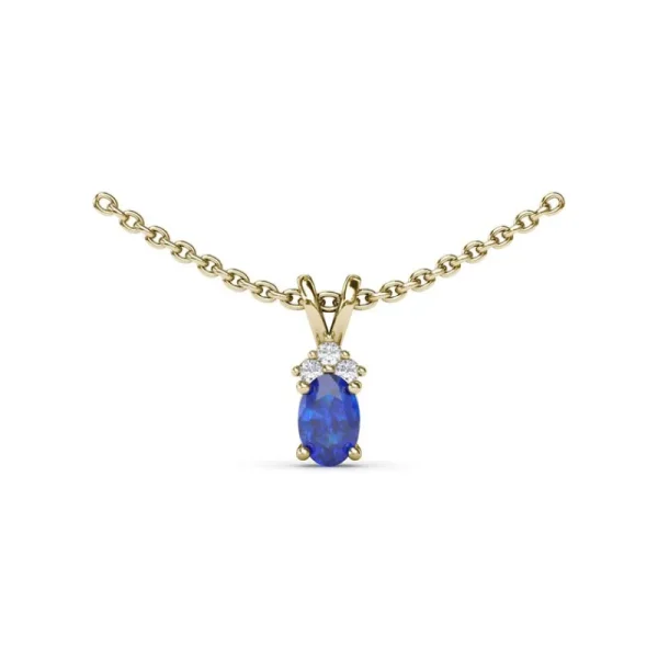 Discount Fana Oval Sapphire and Diamond Pendant