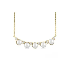 Fashion Kelley Collection Pearl & Diamond Smile Necklace