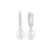 Fashion Kelley Collection Pearl Drop Huggie Earrings