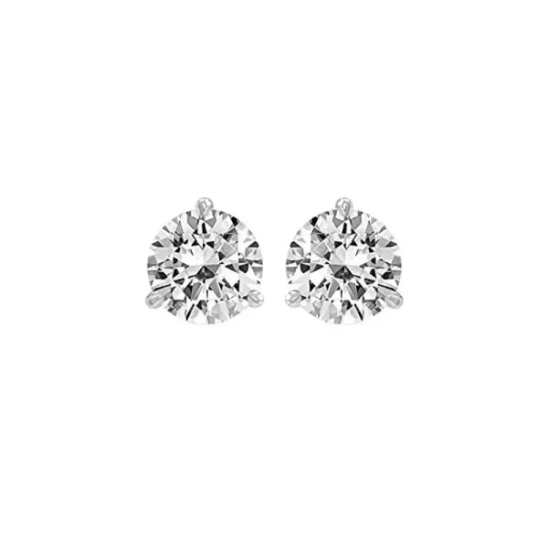 Hot Kelley Collection 3-Prong Martini Diamond Stud Earrings