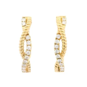 Hot Kelley Collection Rope & Diamond Hoop Earrings