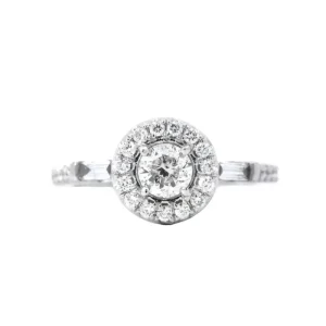 Fashion Kelley Collection Round Halo Diamond Engagement Ring