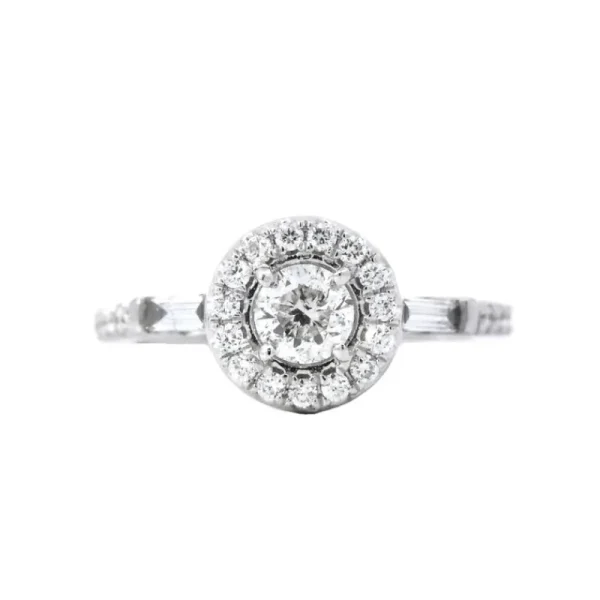 Fashion Kelley Collection Round Halo Diamond Engagement Ring