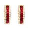 Discount Kelley Collection Ruby & Diamond Hoop Earrings