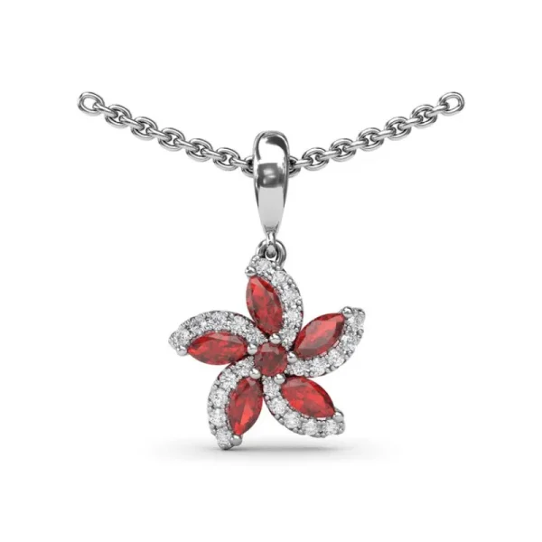 Fashion Fana Ruby and Diamond Catalina Pendant