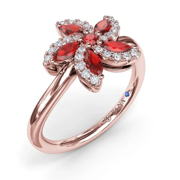 Fashion Fana Ruby and Diamond Catalina Ring
