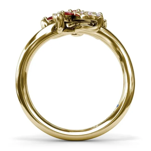 Fashion Fana Ruby and Diamond Catalina Ring