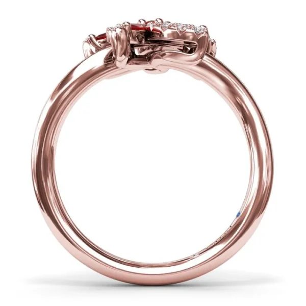 Fashion Fana Ruby and Diamond Catalina Ring